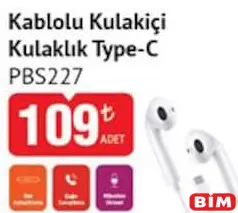 POLOSMART KABLOLU KULAKİÇİ KULAKLIK TYPE-C PBS227